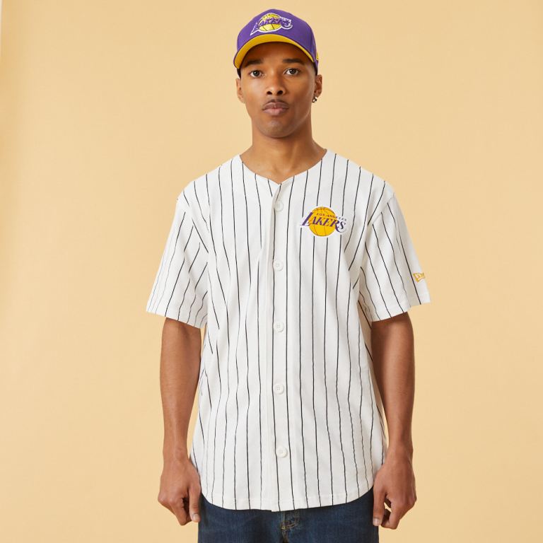 Ropa New Era Nba Blancos - LA Lakers Pinstripe Jersey Top 68914OFJA